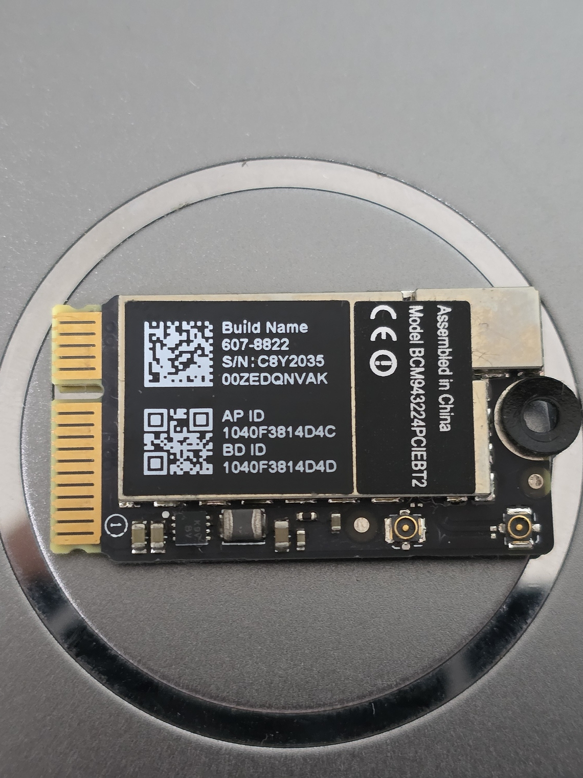 Placa Wi-Fi Apple BCM943224PCIEBT2 Retirada do A1370 2011 1