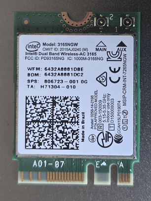 Wi-Fi Intel 3165NGW Dual Band 3165