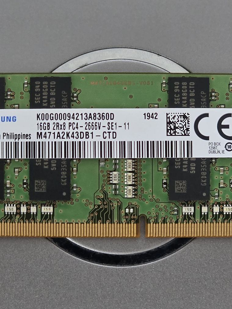 Memória DDR4 16GB 2666v SO-Dimm Samsung M471A2K43DB1 1