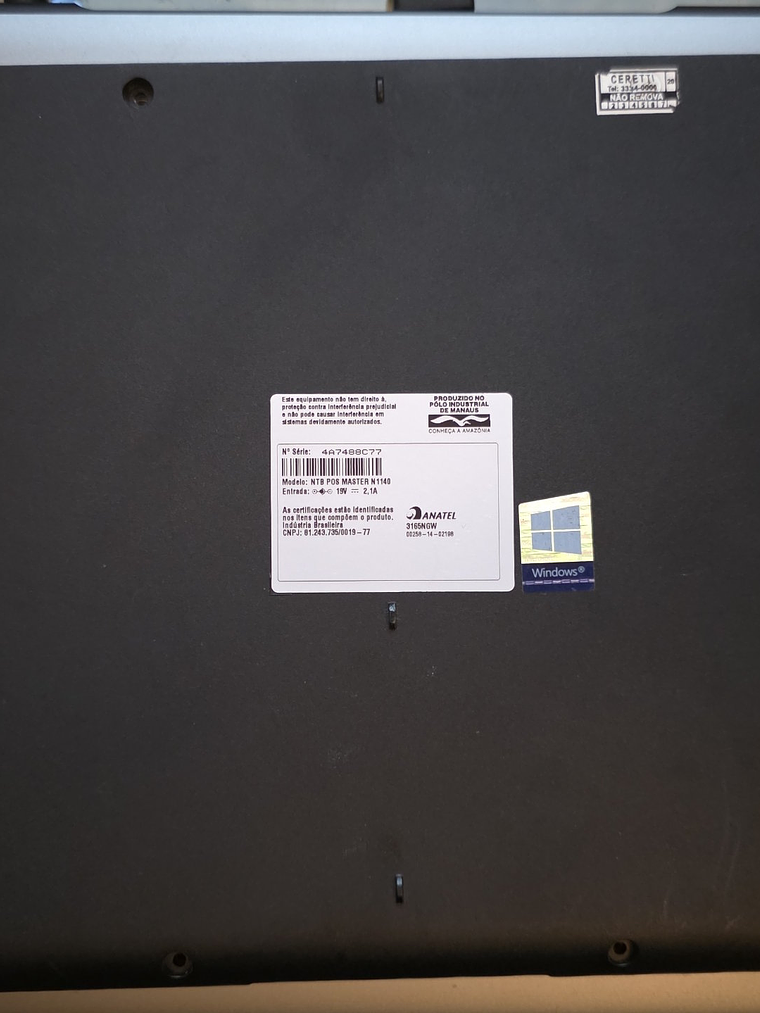 Palmrest + Botton Positivo N1140 c/ Estrutura 2