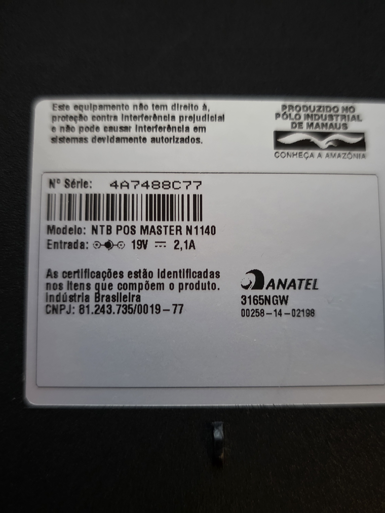 Palmrest + Botton Positivo N1140 c/ Estrutura 4