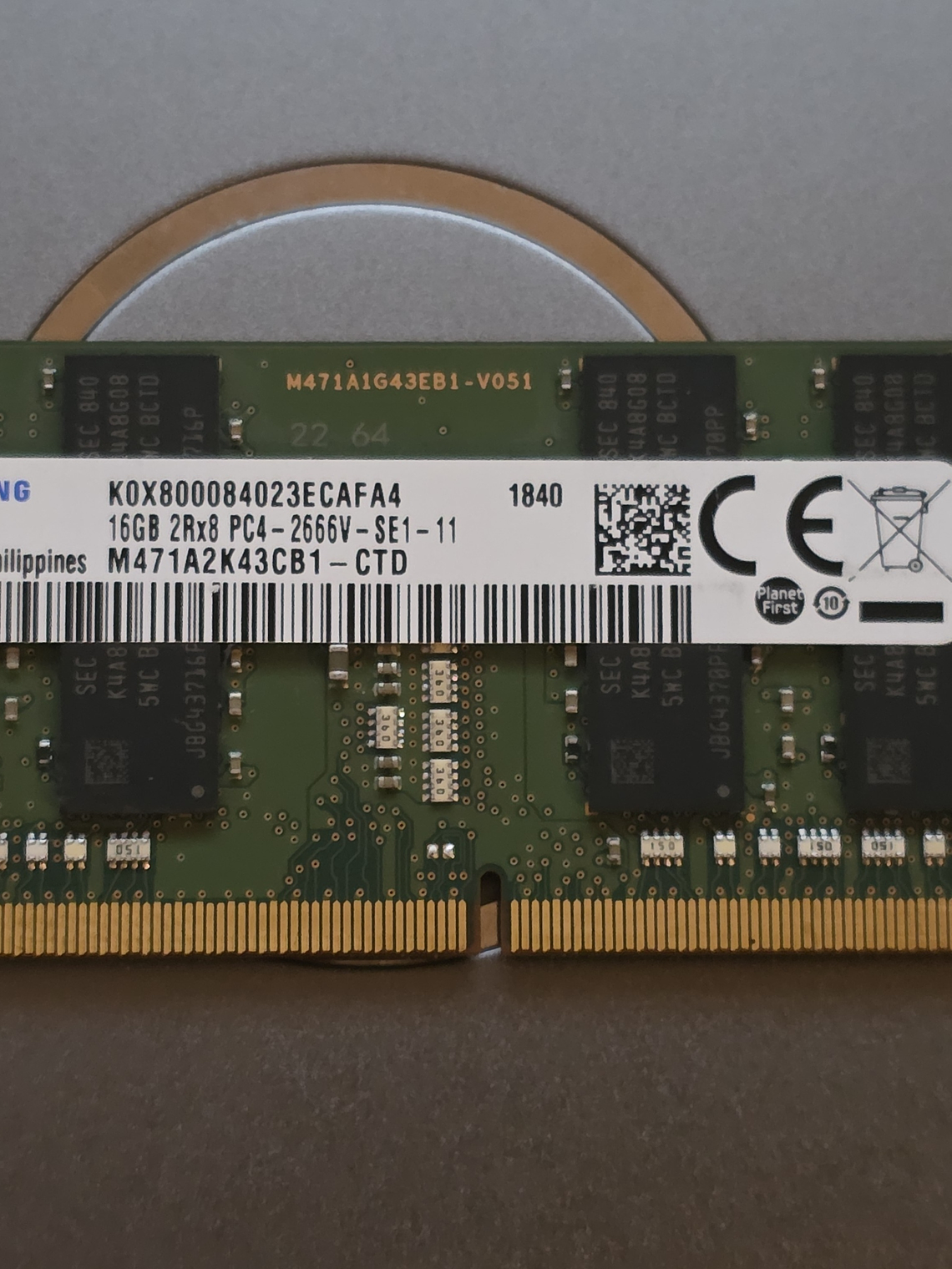 Memória DDR4 16GB 2666v SO-Dimm Samsung M471A2K43CB1-CTD 1
