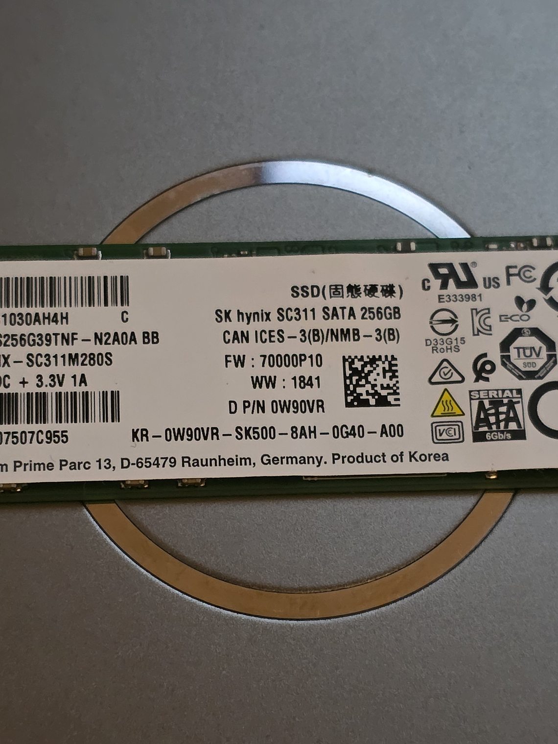 SSD SK hynix 256GB M.2 SATA – 0W90VR 1
