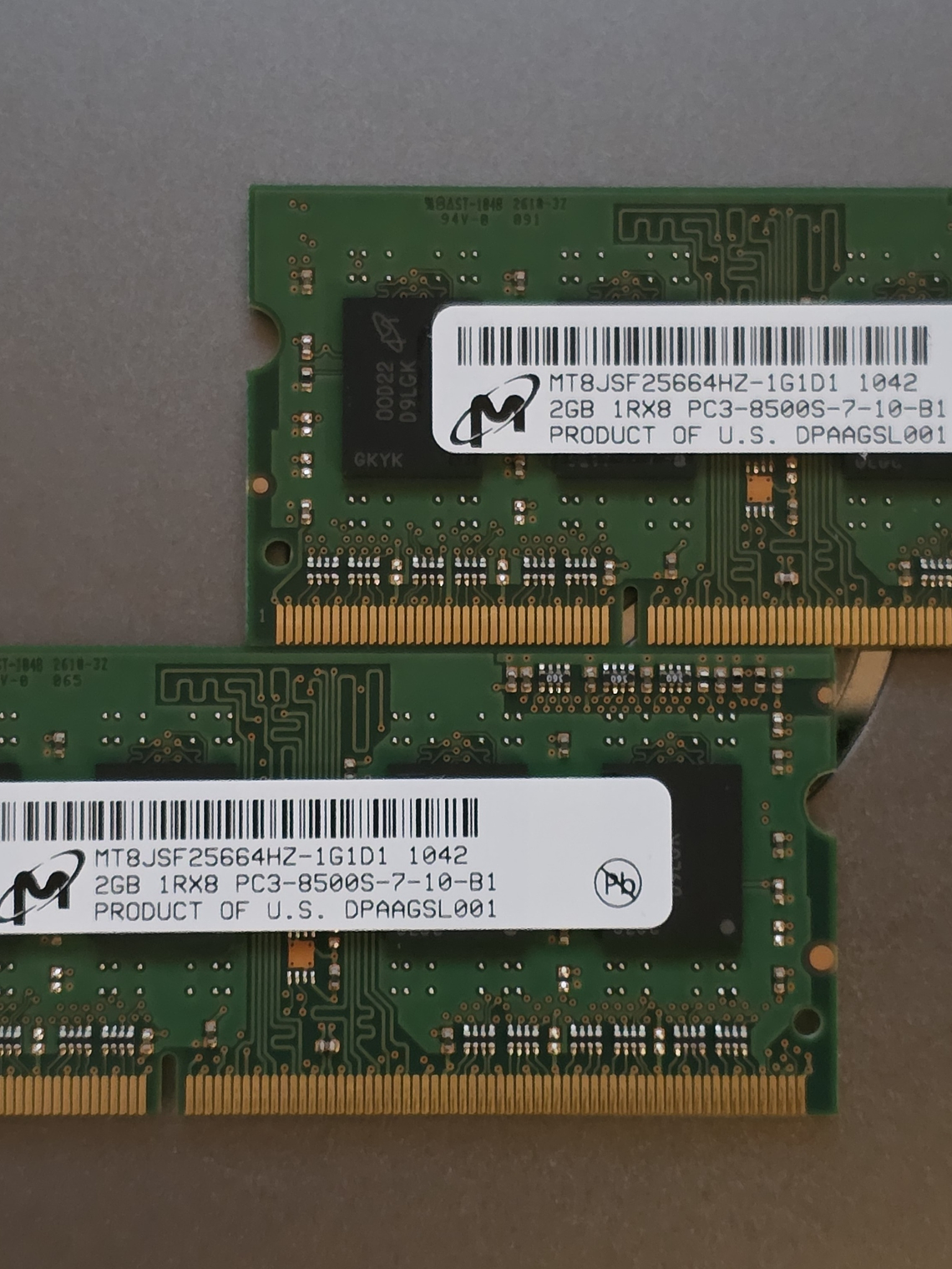 4Gb 2x 2GB DDR3 1066 SODIMM MT8JSF25664HZ 1