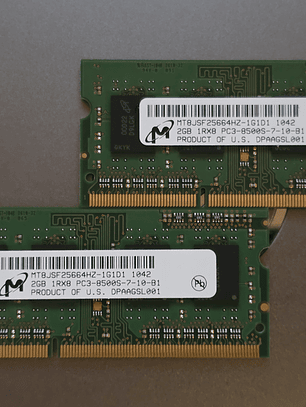 4Gb 2x 2GB DDR3 1066 SODIMM MT8JSF25664HZ