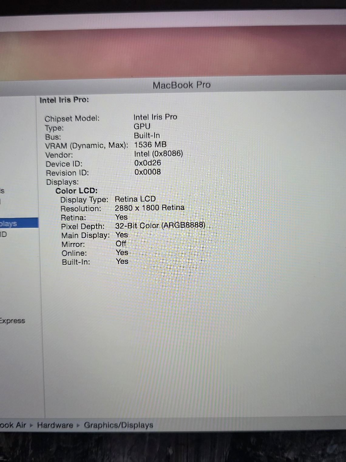 Peças do Macbook A1398 EMC 2909 16Gb 15