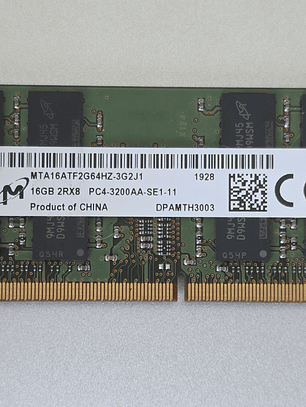 Memória RAM Micron 16GB DDR4 3200AA MTA16ATF2G64HZ