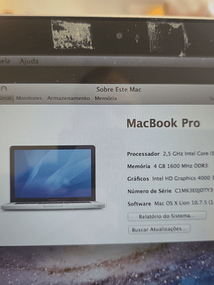 Peças do Macbook Pro A1278 20010 8Gb 13
