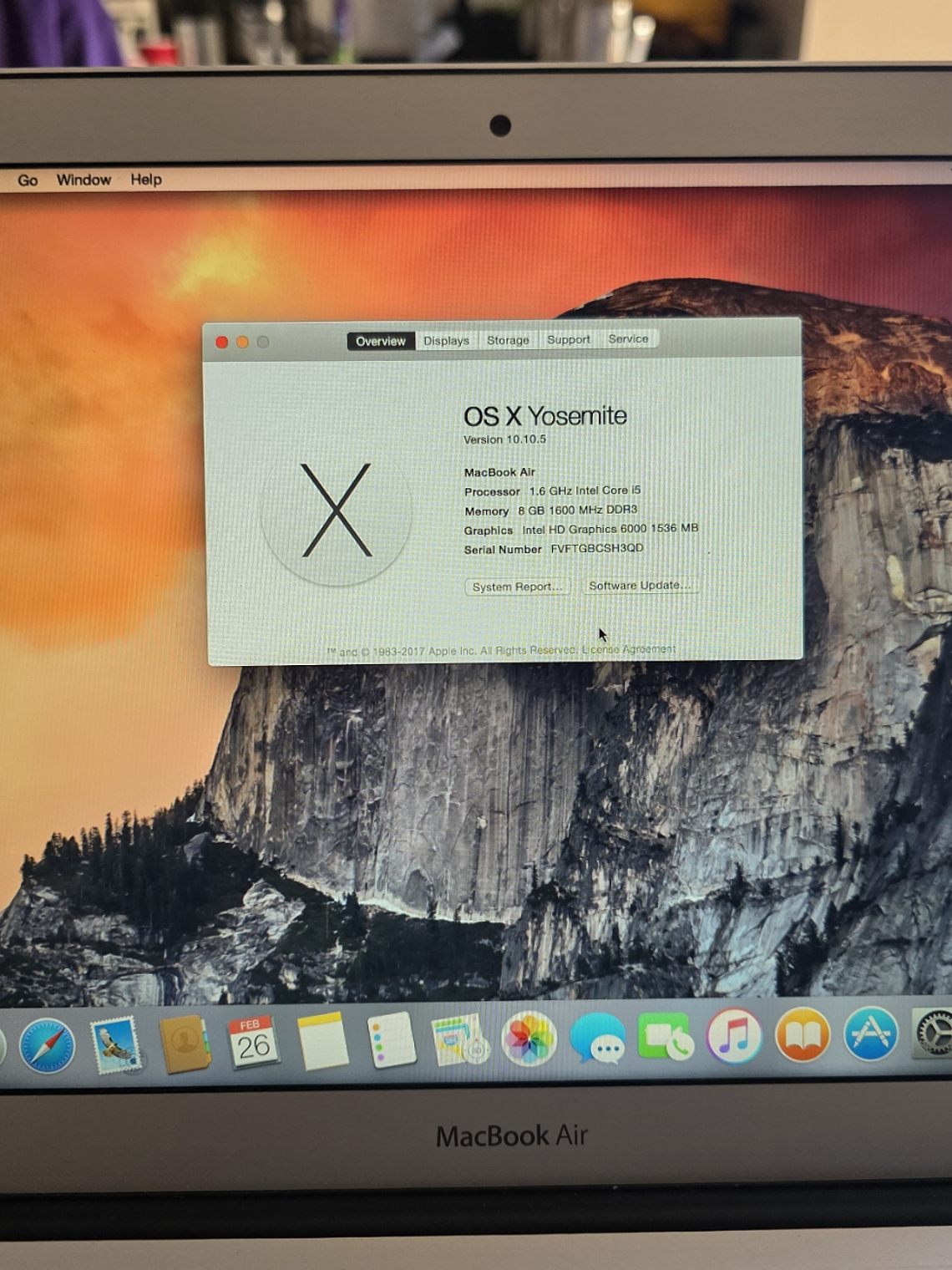 Macbook Air A1466 EMC 2925 8Gb 13