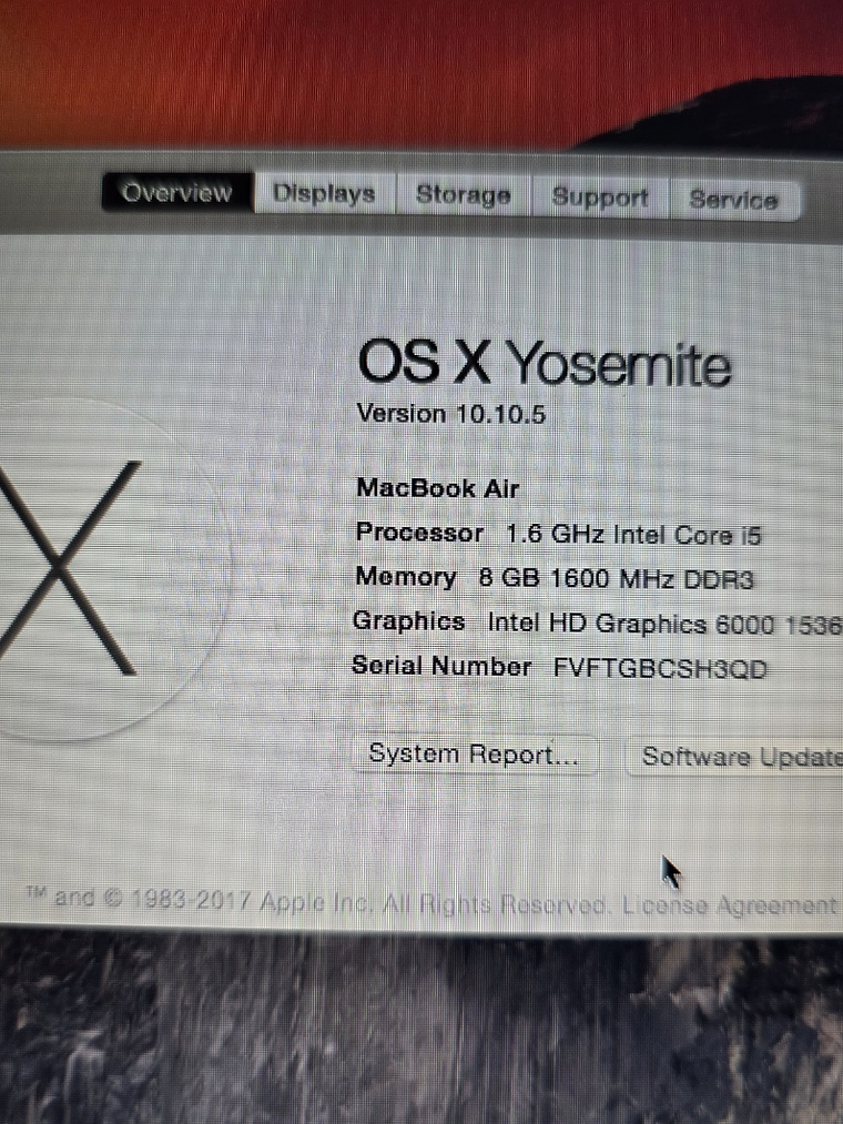 Macbook Air A1466 EMC 2925 8Gb 13