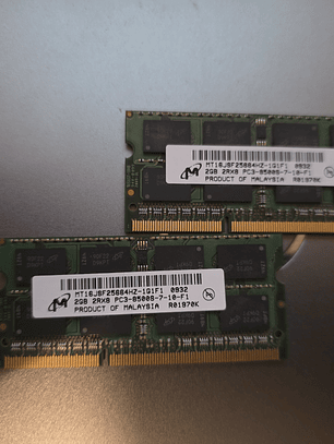 Memórias RAM 2GB DDR3 SO-DIMM (Kit 2x2GB)