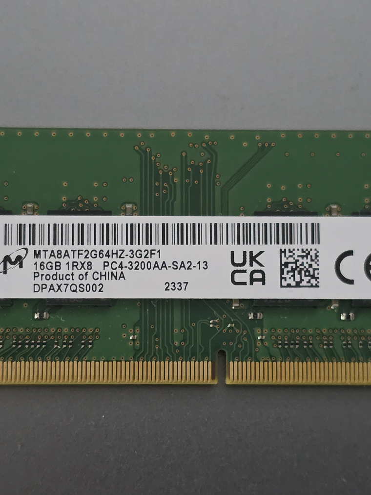Memória RAM Micron 16GB DDR4 3200AA MTA8ATF2G64HZ-3G2F1 1