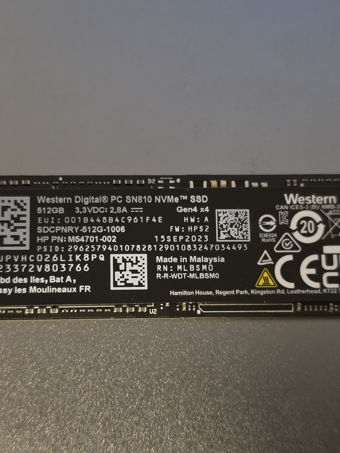 NVMe Western Digital 512GB M.2 2280 - PCIe 4.0 x4 1