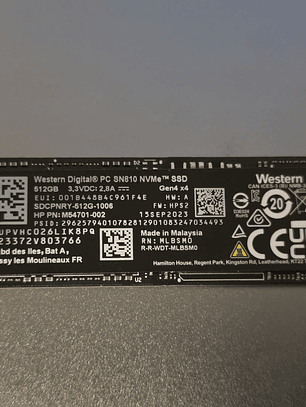 NVMe Western Digital 512GB M.2 2280 - PCIe 4.0 x4