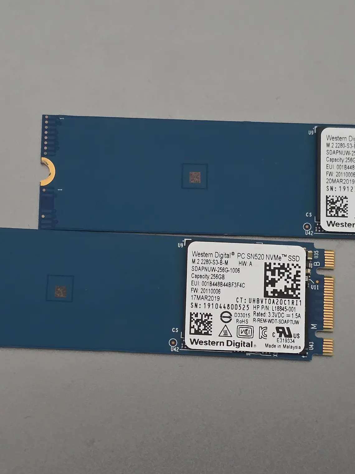 SSD WD SN520 256GB NVMe M.2 2280 2