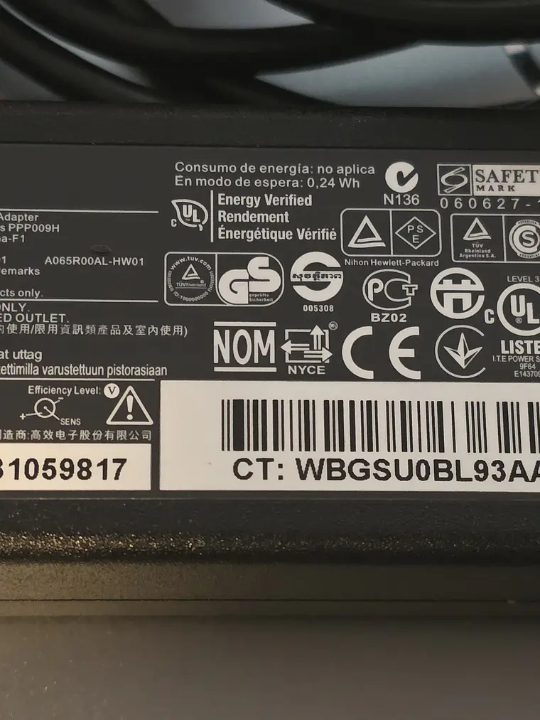 Carregador HP 65W 18.5V 3.5A - 7,4mm 1