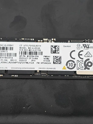 Samsung PM9A1 512GB NVMe PCIe Gen4 x4