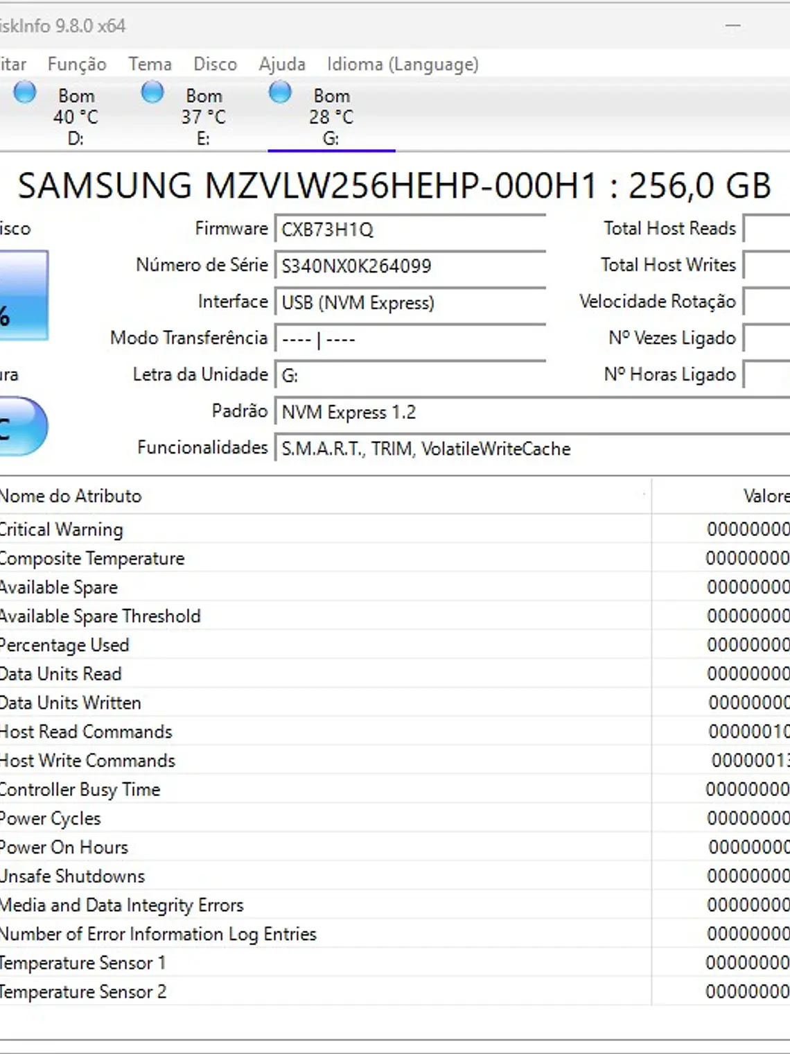 Samsung PM961 256GB NVMe M.2 MZVLW256 2