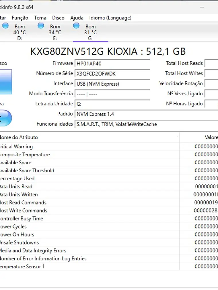 Kioxia 512GB NVMe PCIe Gen4 x4 KXG80ZNV512G 2