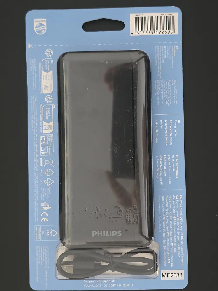 Powerbank Philips 10000 mAh PD 20W — Novo 1