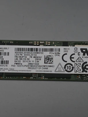 Samsung PM981a 256GB NVMe SSD — MZVLB256HBHQ