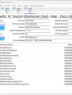 WD SN520 256GB NVMe M.2 2280