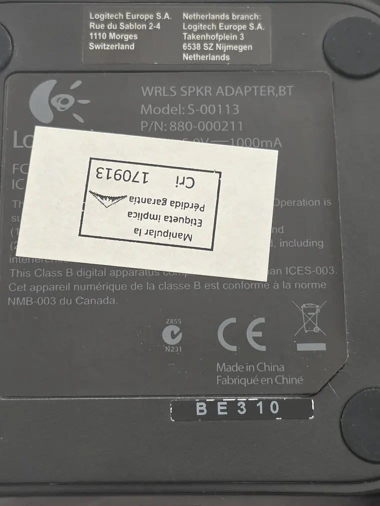 Adaptador Áudio Bluetooth Logitech S-00113 2