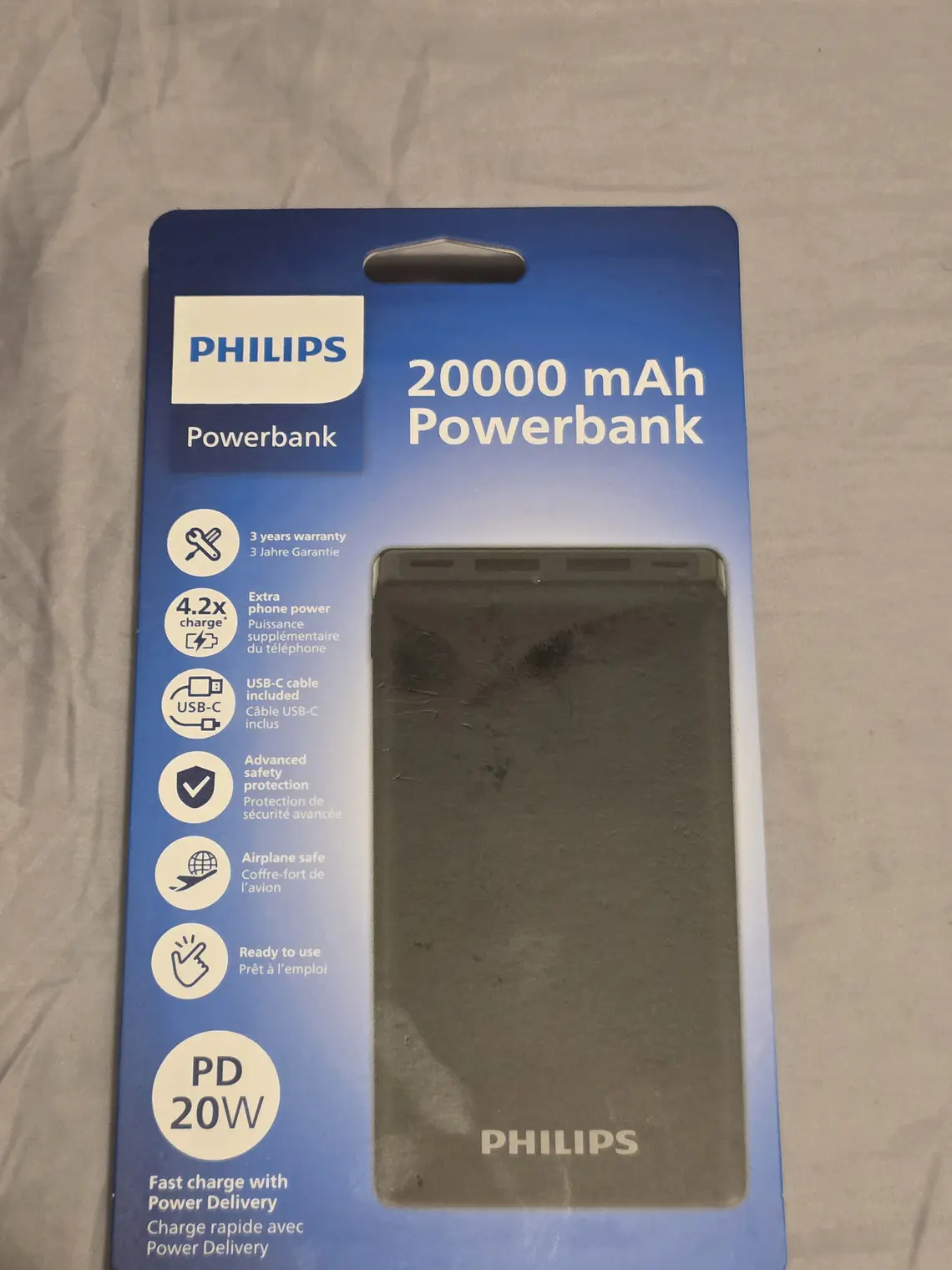 Powerbank Philips 20000mAh PD 20W c/ Cabo 2