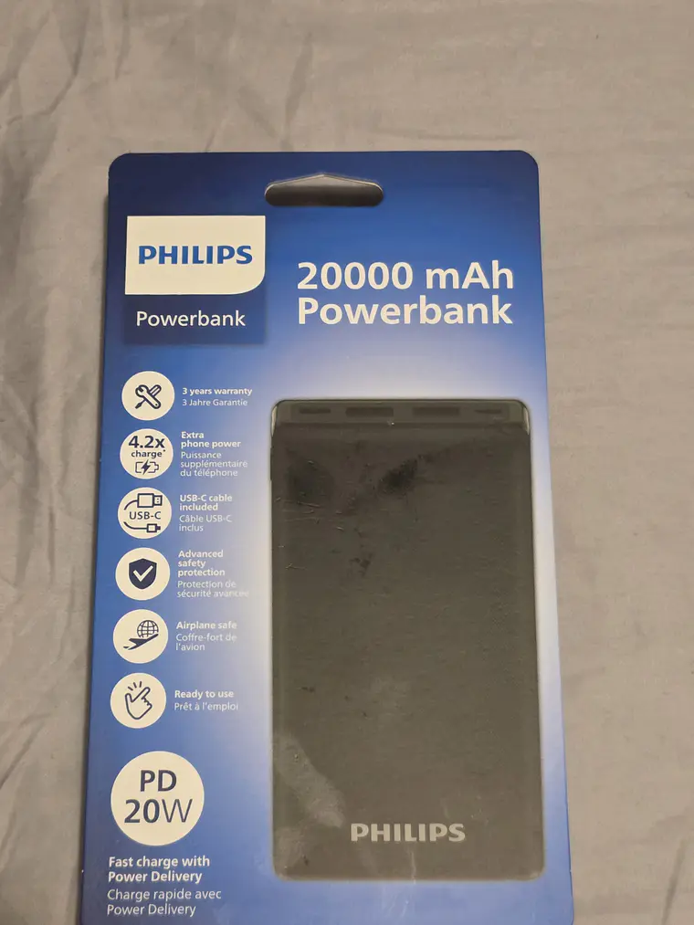 Powerbank Philips 20000mAh PD 20W c/ Cabo 2