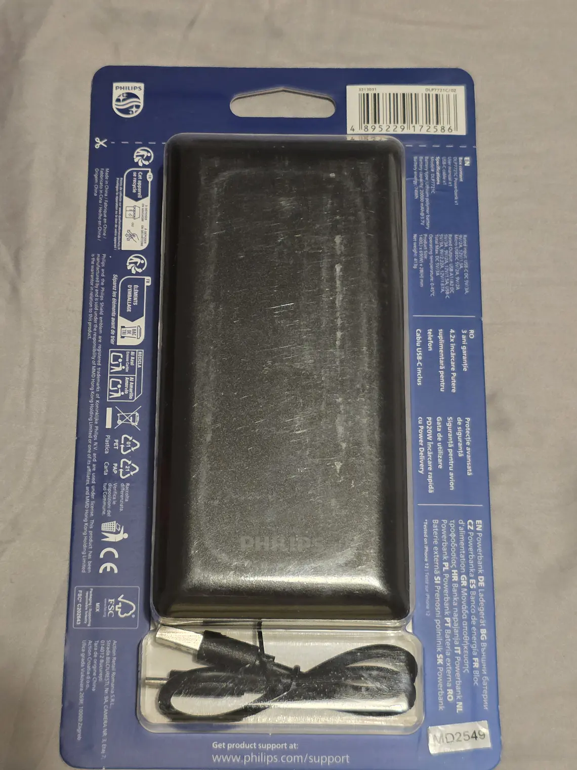 Powerbank Philips 20000mAh PD 20W c/ Cabo 4