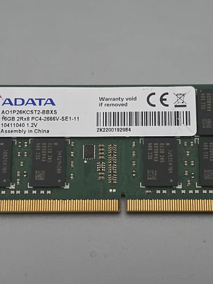 Memória RAM 16GB DDR4 2666MHz 2Rx8 ADATA