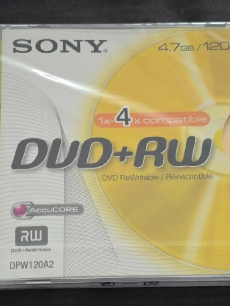 Caixa com 5 Sony DVD+RW 4x — (4.7GB) 4
