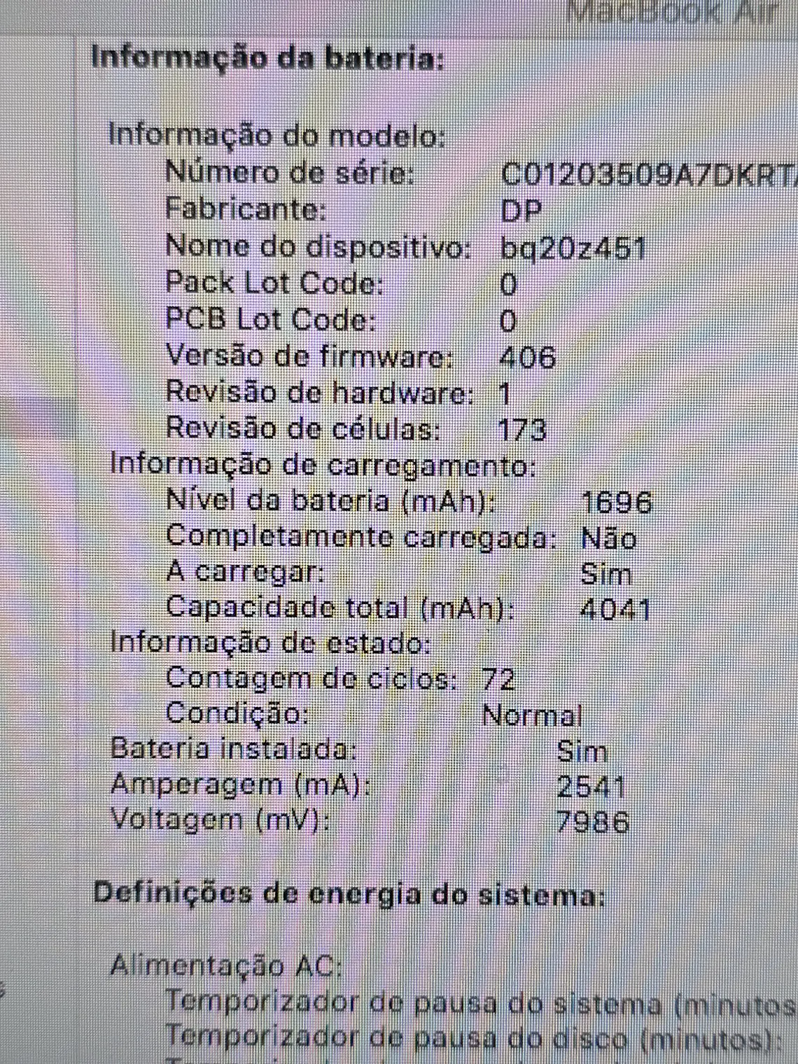 Peças do MacBook Air A1370 EMC 2471 - 2011 - 573 11
