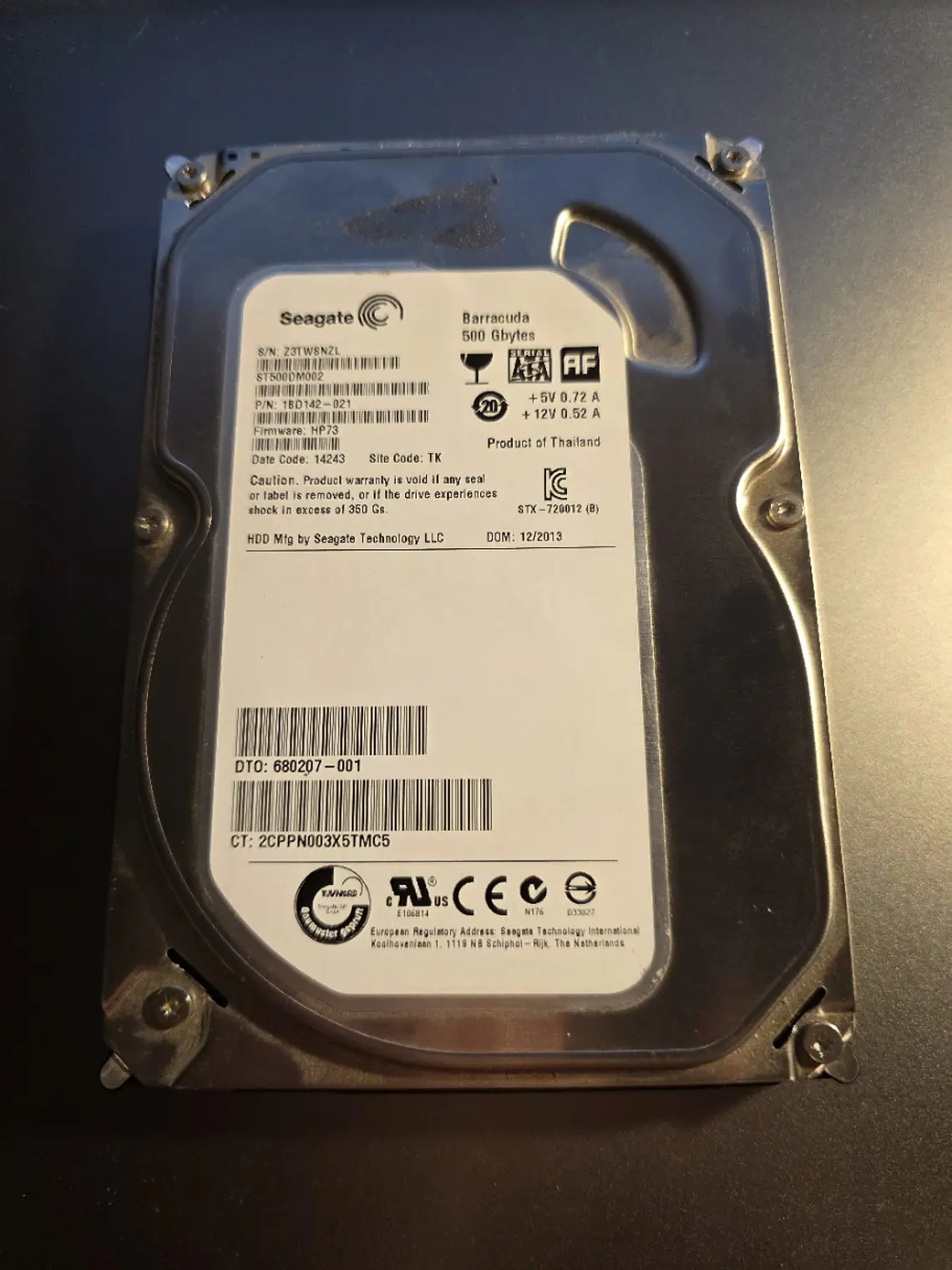 Disco Rígido HDD Seagate Barracuda 500GB 3.5