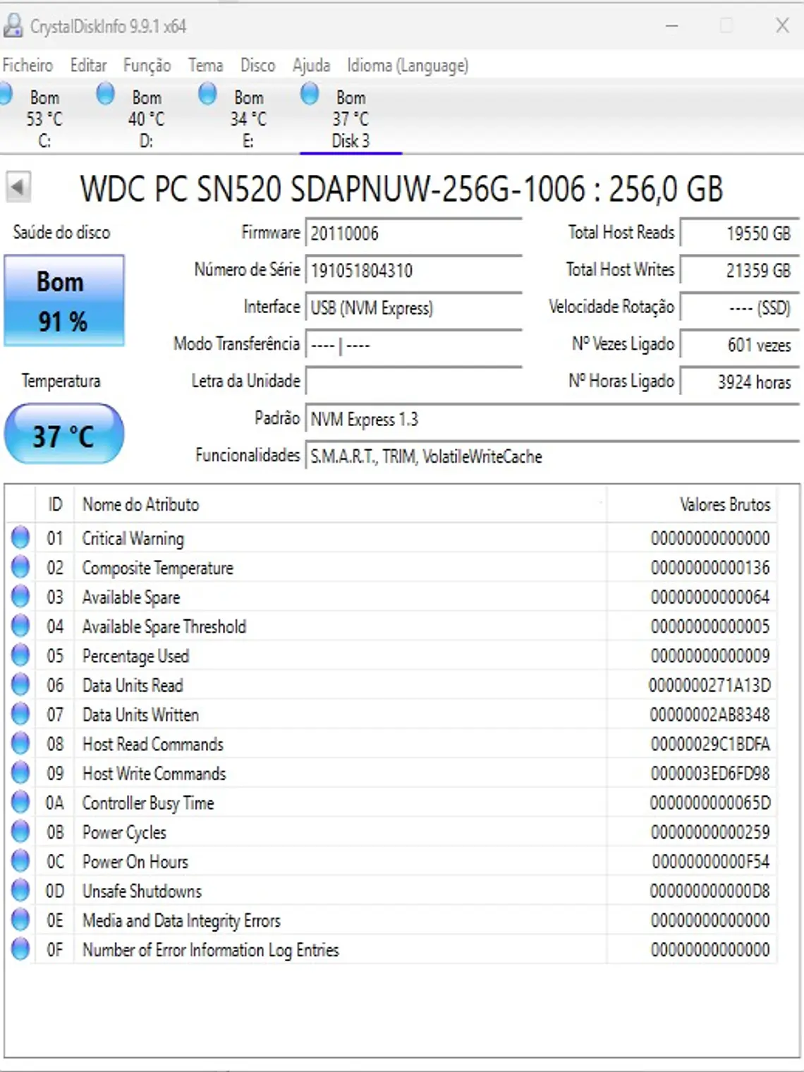 Nvme 256Gb - Váriado - Escolha o seu. 9