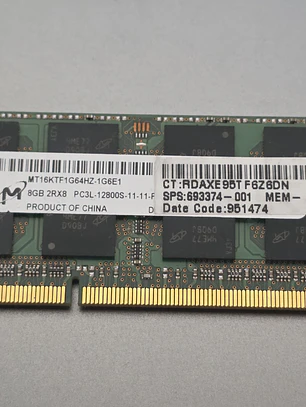 Memória RAM Micron 8GB DDR3L 1600MHz SO-DIMM - MT16KTF1G64HZ-1G6E1