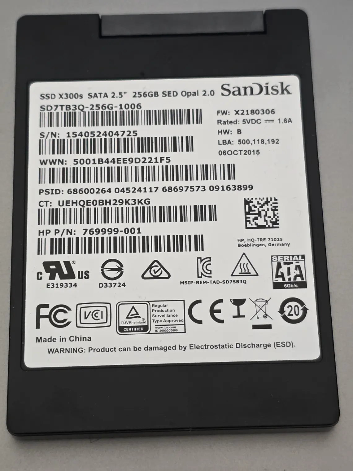 SSD SanDisk X300s 256GB SATA 2.5