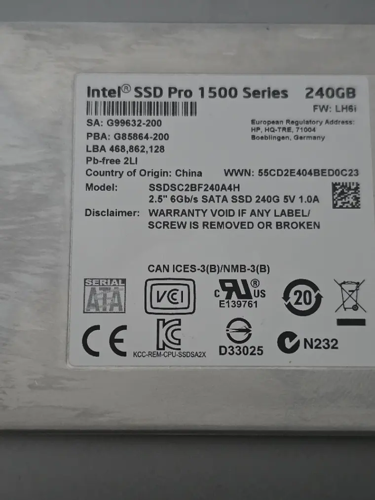 SSD Intel Pro 1500 Series 240GB SATA 2.5