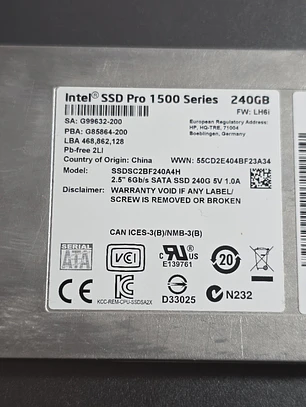 SSD Intel Pro 1500 Series 240GB SATA 2.5