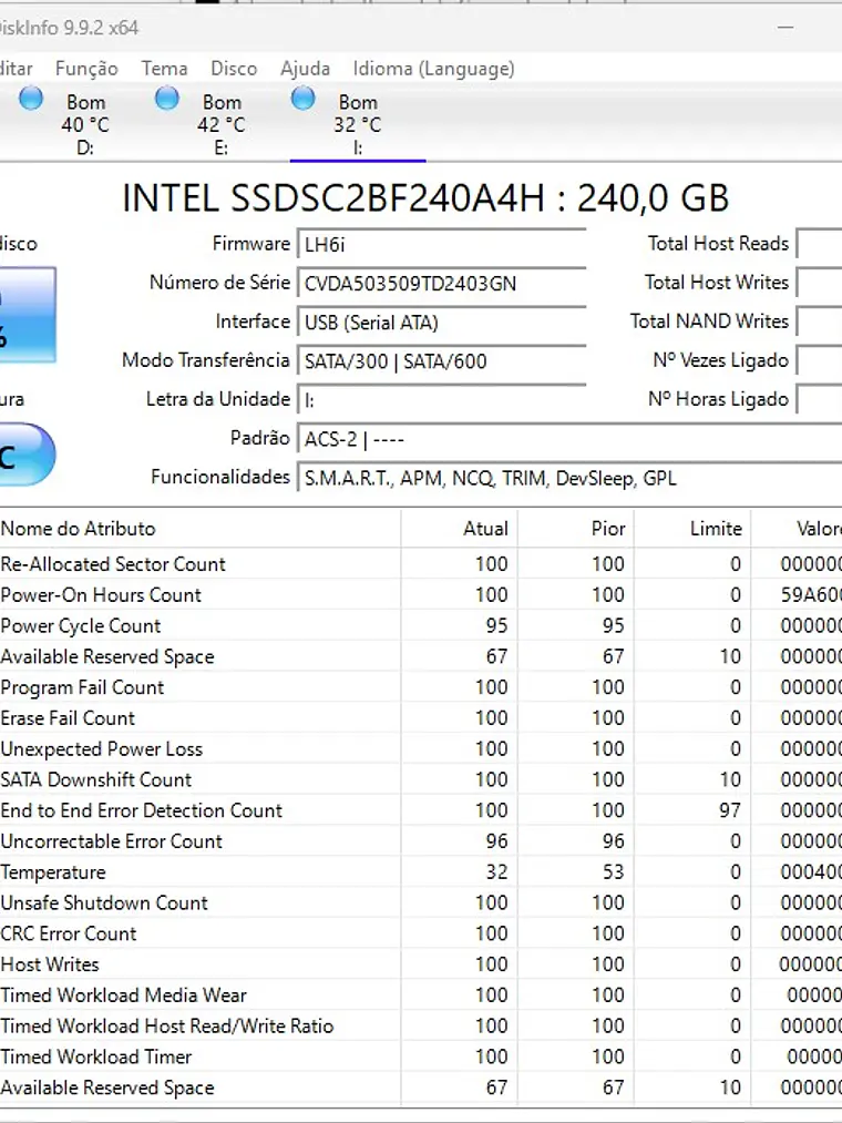 SSD Intel Pro 1500 Series 240GB SATA 2.5