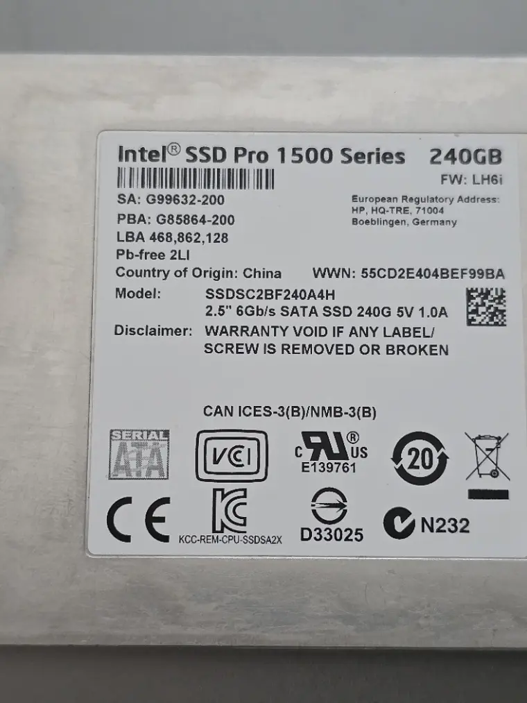 SSD Intel Pro 1500 Series 240GB SATA 2.5