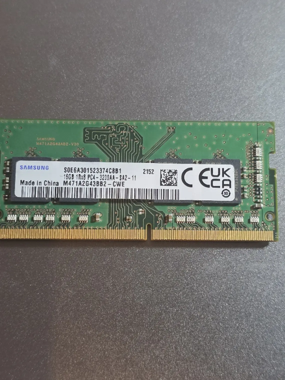 RAM Samsung 16GB DDR4 3200MHz SODIMM - M471A2G43BB2-CWE - 5A7 1