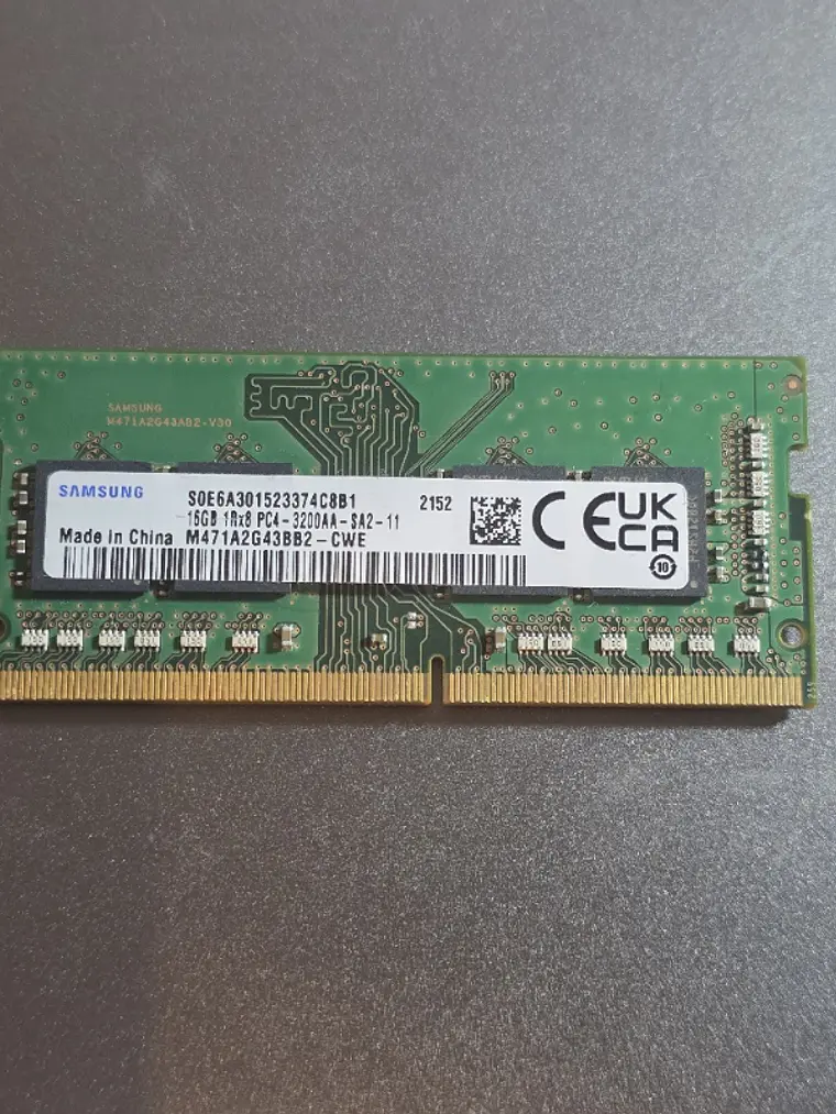 RAM Samsung 16GB DDR4 3200MHz SODIMM - M471A2G43BB2-CWE - 5A7 1