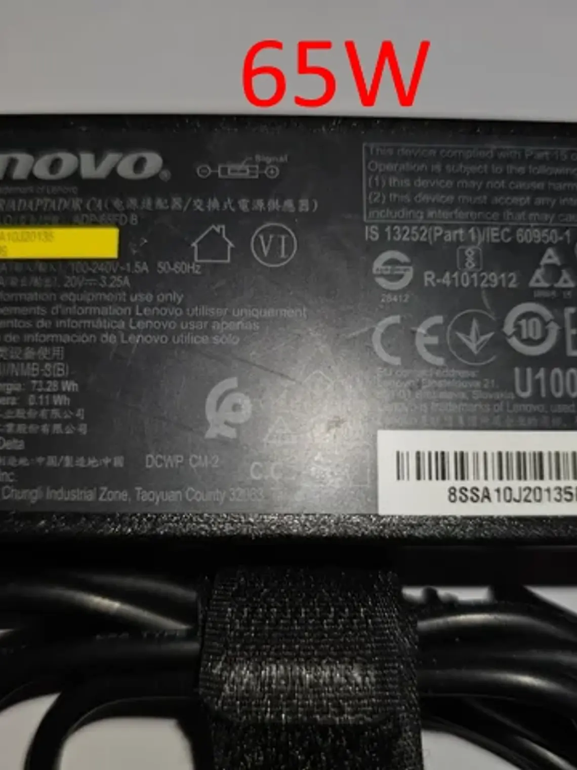 Carregador Lenovo ADP-65FD-B Adaptador 65W 20V 3