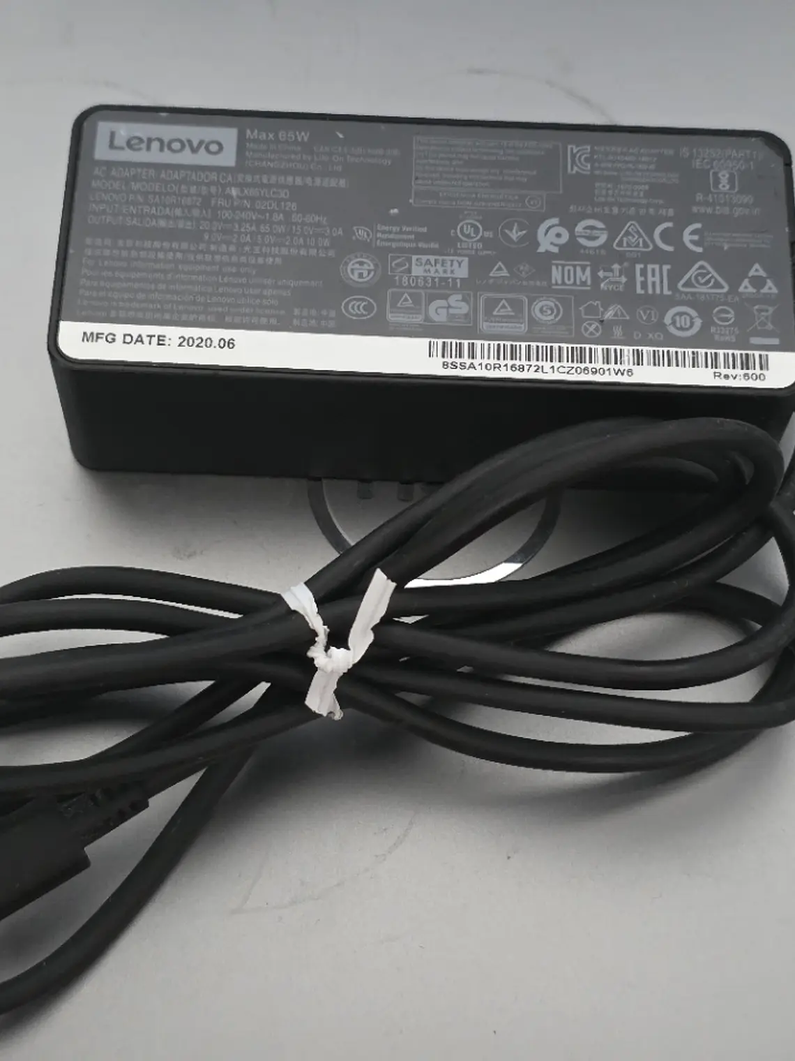Carregador Lenovo 65W USB-C 20V 3.25A 65W 1