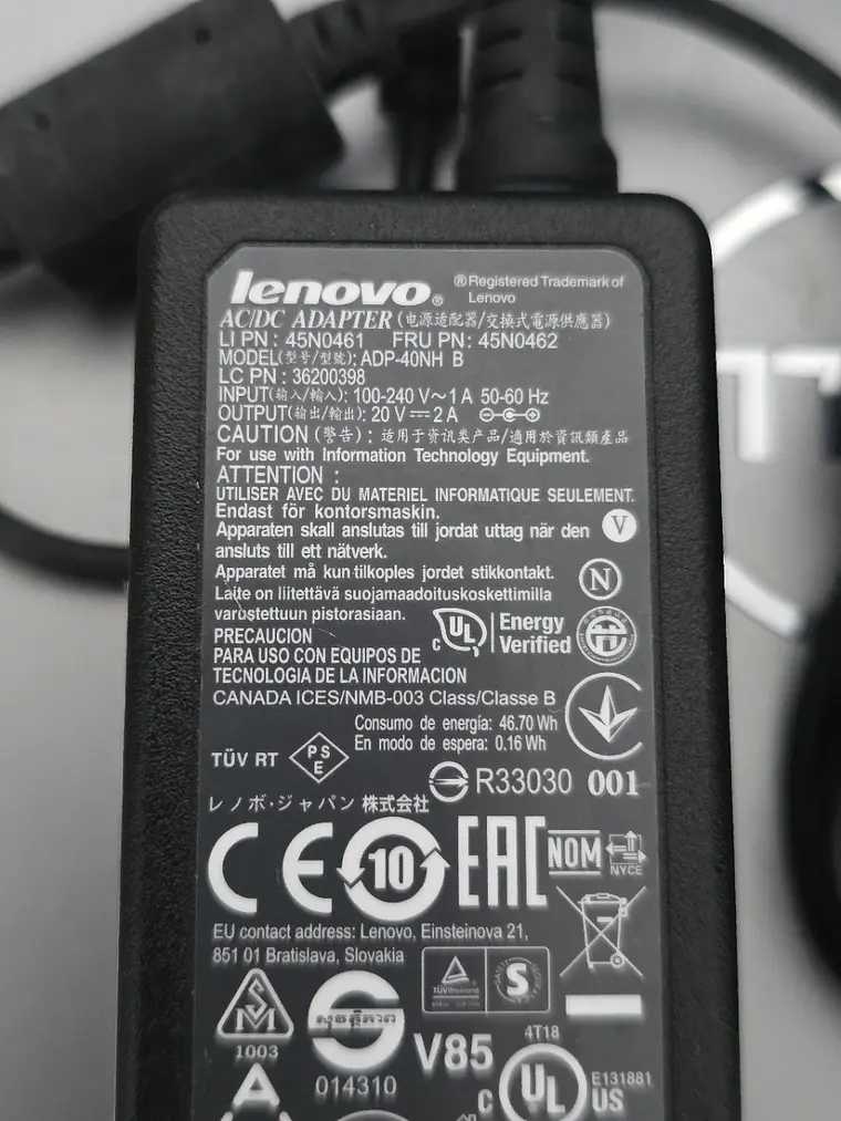 Carregador Lenovo 40W 20V 2A ADP-40NH B 3