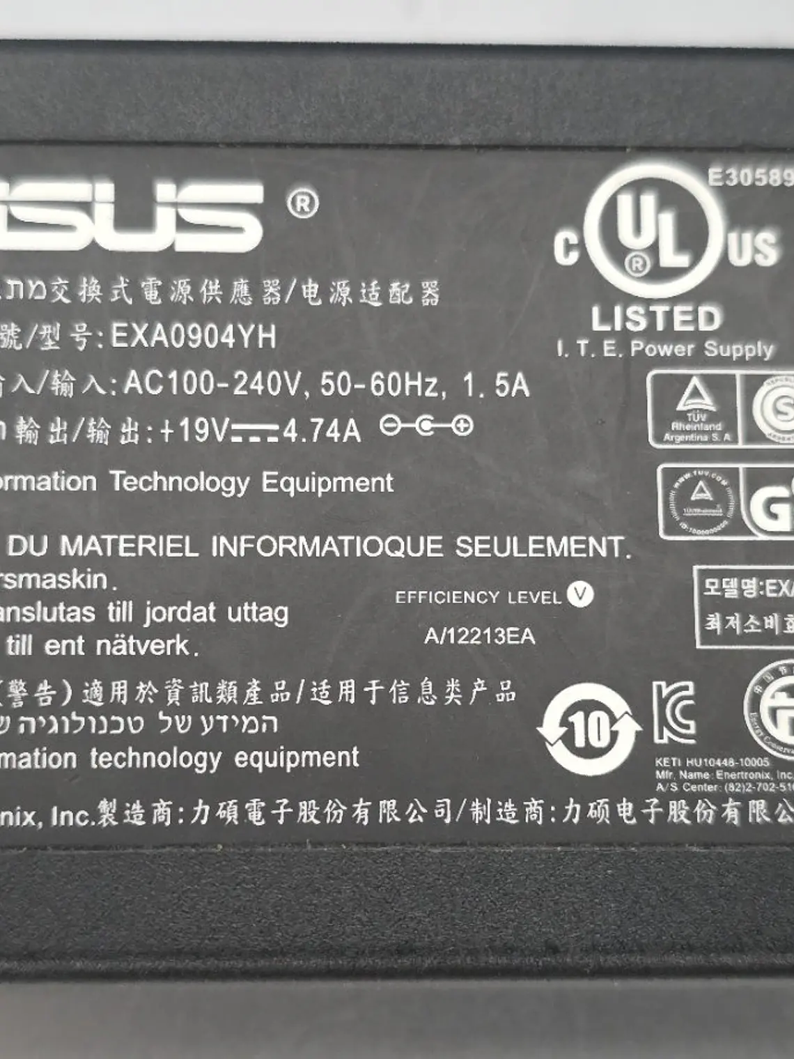 Carregador ASUS 90W EXA0904YH 19V 4,74A 1