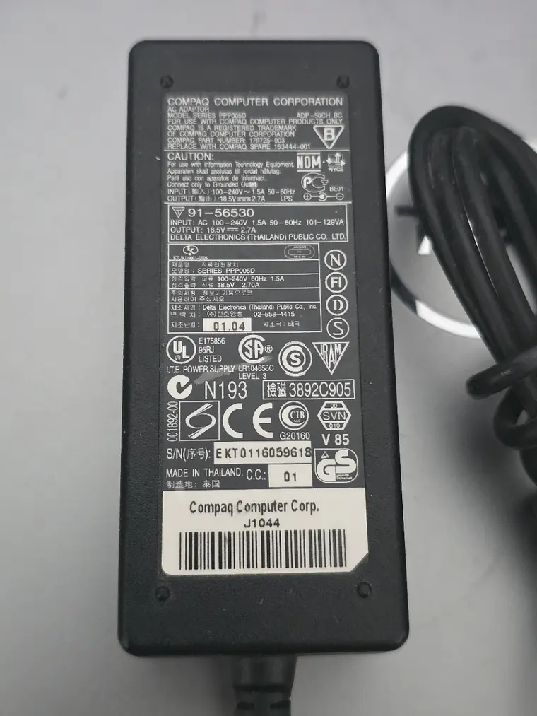 Carregador Compaq 50W PPP005D 18.5V 2.7A 2