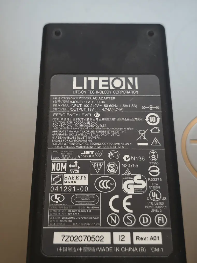 Carregador LiteOn PA-1900-04 90W 19V 4.74A 2