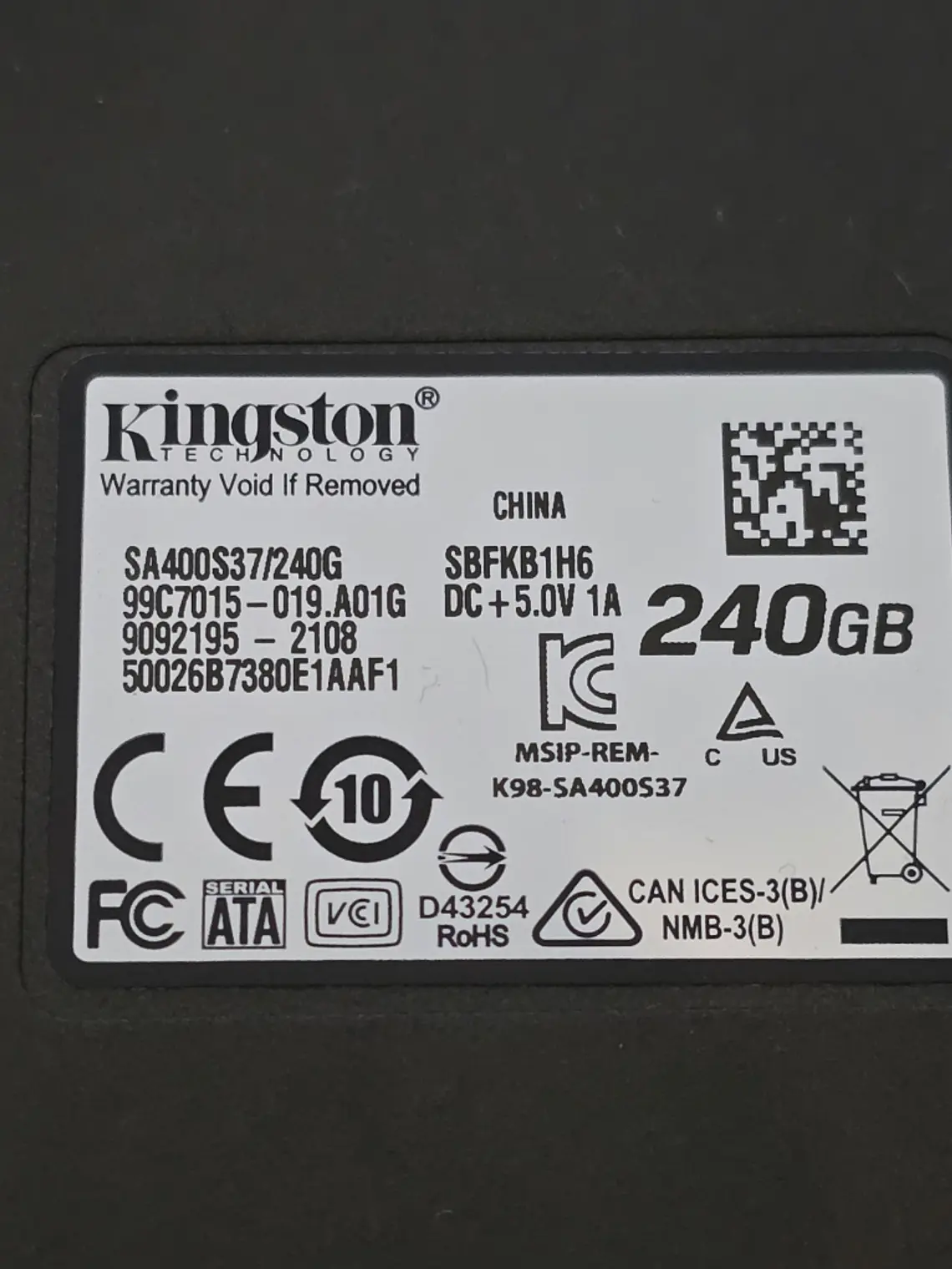 SSD Kingston A400 240GB SATA 2,5